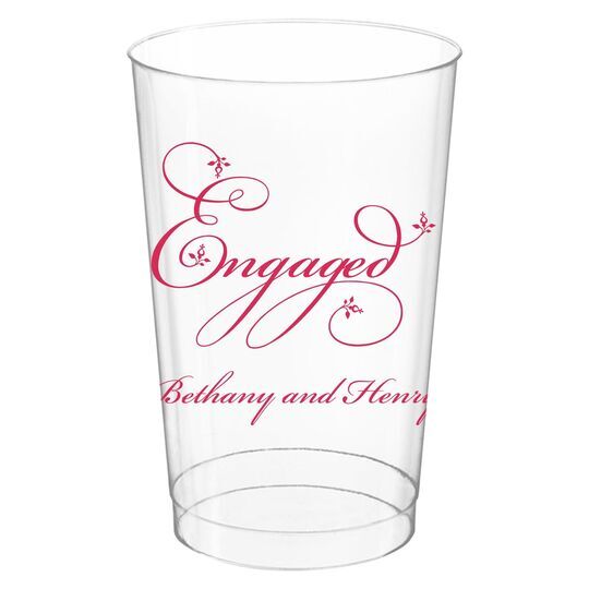 Elegant Engaged Clear Plastic Cups